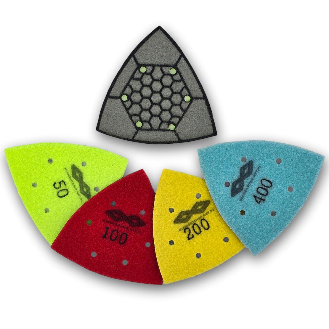 Trójkątny pad polimerowy do polerowania narożników