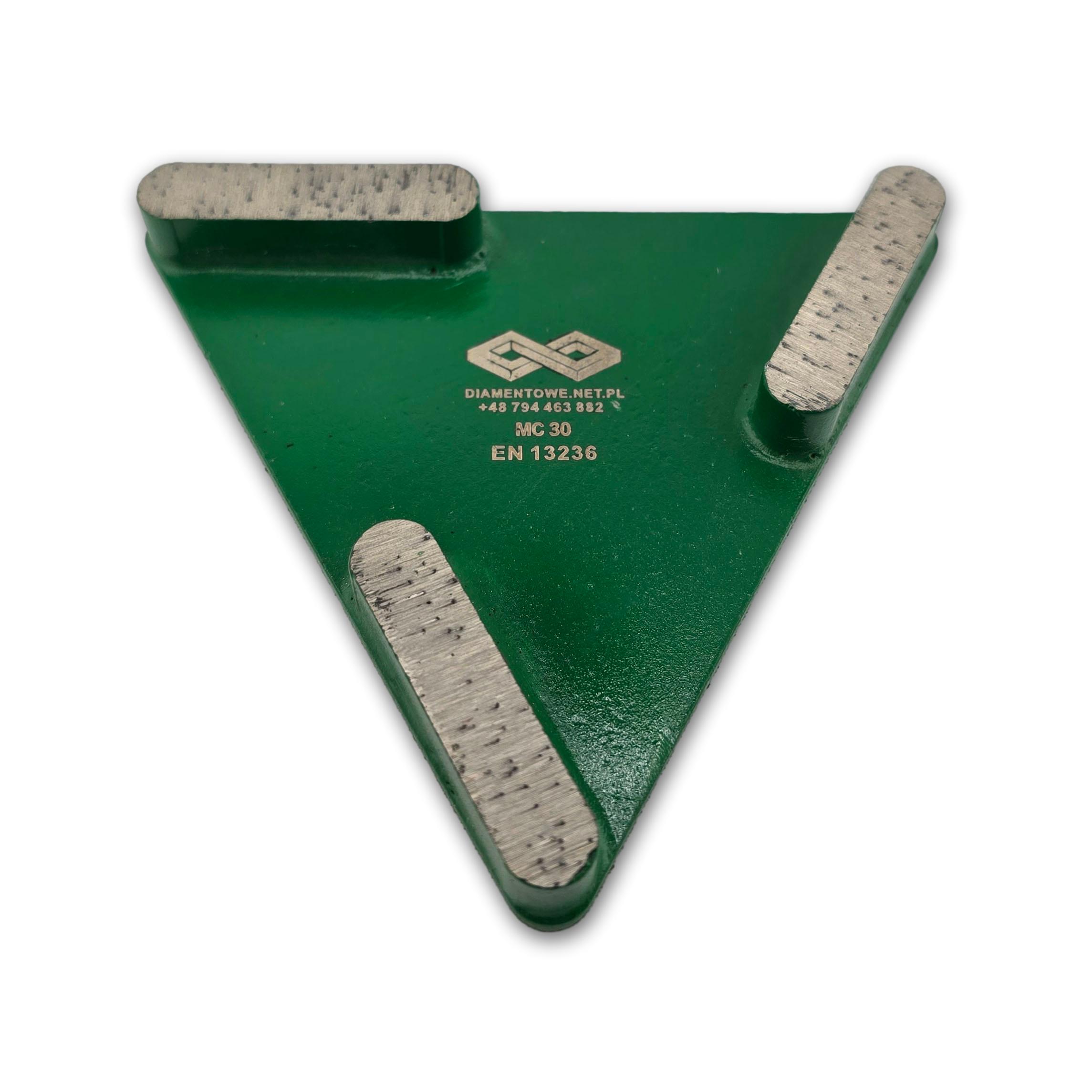 www.diamentowe.net.pl - bona wirbel trio trojkatne segmenty szlifierki polerki plytki koncowki diamenty kamienie do polerowania betonu stalowe wkladki kamienie 1 Diamentowe narzędzia ścierne Segment diamentowy do szlifowania betonu szlifierką polerką Bona Woodboy - obrazek 2
