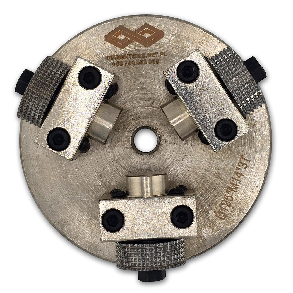 www.diamentowe.net.pl - groszkownik do mloteczkowania betonu szorskiego chropowatego betonu antyposlizgowego kamienia na szliferke katowa 125mm na gwint m14 srutowanie posadzki schodow scian grani 5 Diamentowe narzędzia ścierne Groszkownik do delikatnego młoteczkowania betonu na szlifierkę kątową